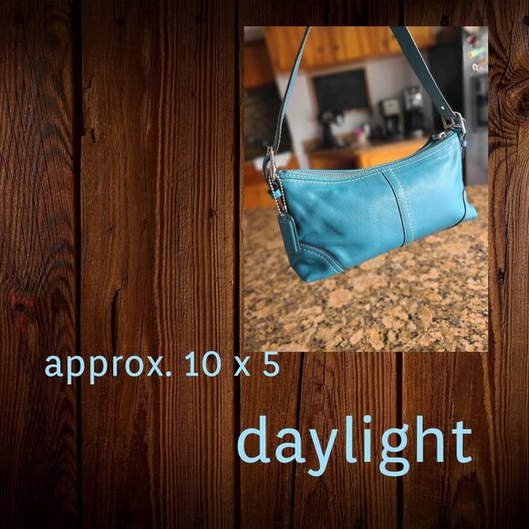 COACH Aqua Hamptons Soho Demi Baguette Y2K Shoulder Bag - Picture 5 of 13